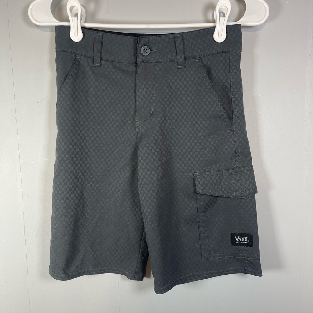 Vans Vanphibian Grey Check Boys 10 Board Shorts Swim Quick Dry Y2K Beach Casual
